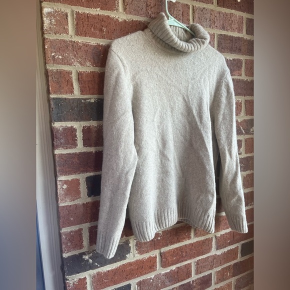 Zara Cream Wool High Neck Sweater Size Large - Picture 3 of 9